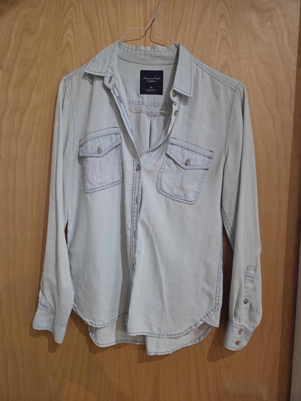 American Eagle Outfitters Light Blue Shirt